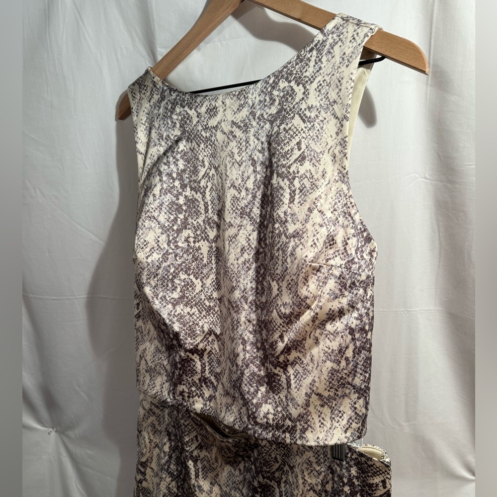 abercrombie & fitch tank top and skirt snakeskin satin set